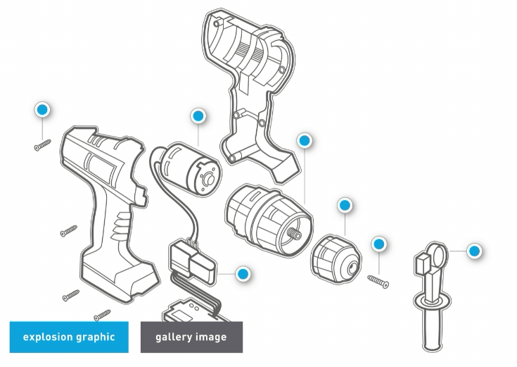 Impact drill (Explo) - 2 drawings